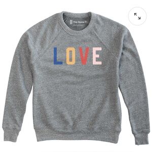 The Home T Love Color Pop Grey Sweatshirt Sz Large VGUC